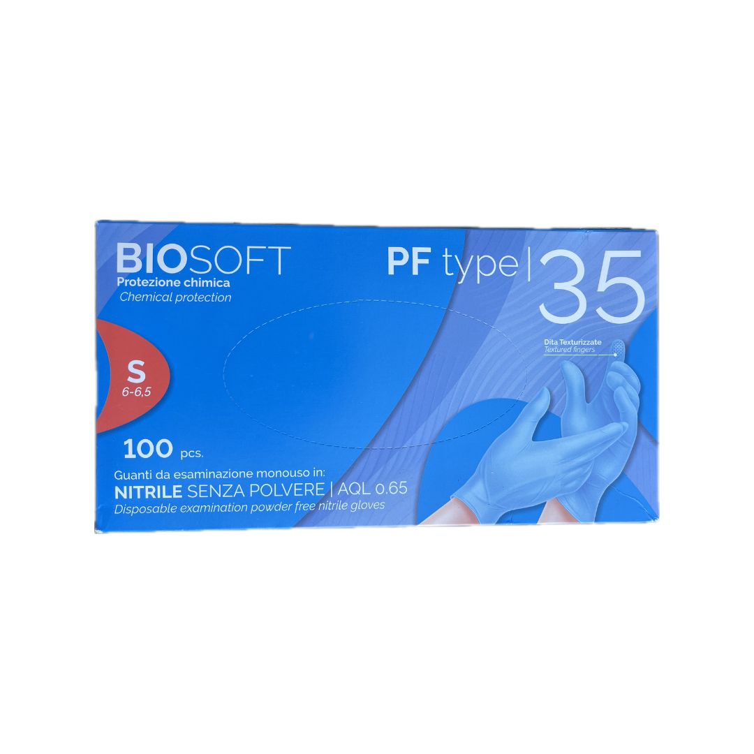 Guanto Nitrile Biosoft Azzurro