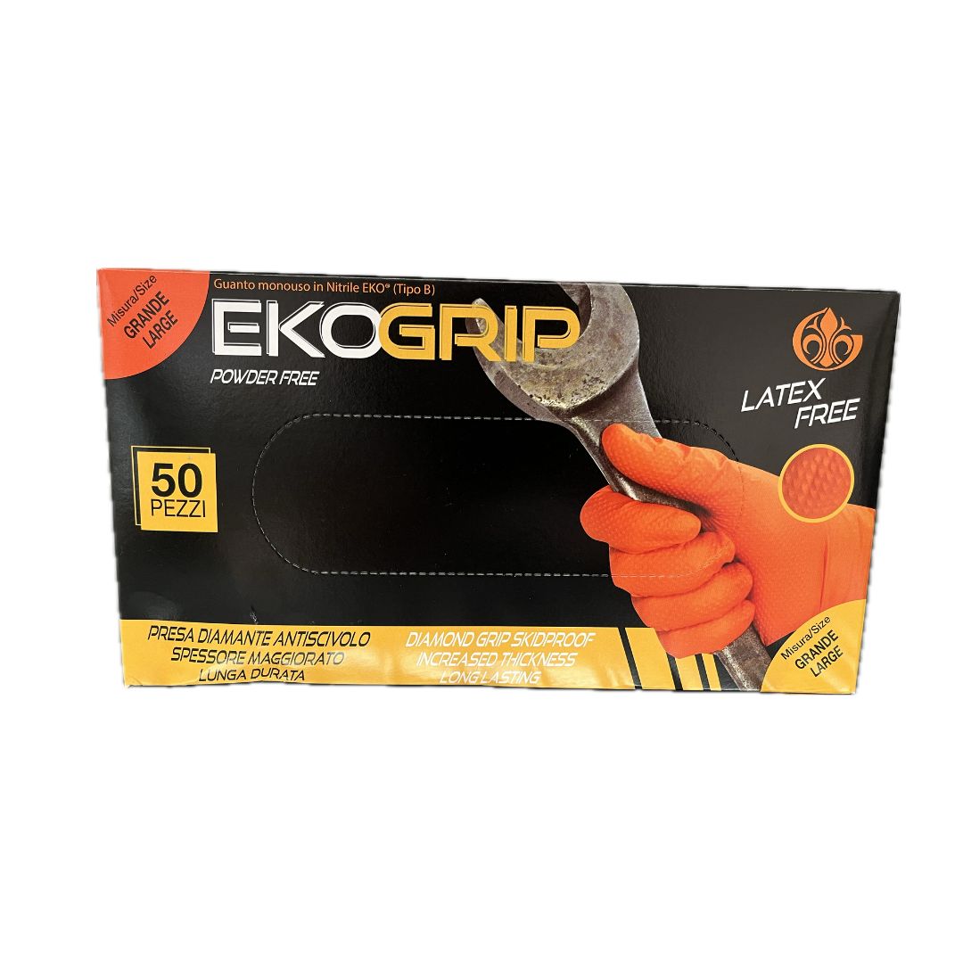 Guanto Nitrile Ekogrip Arancio