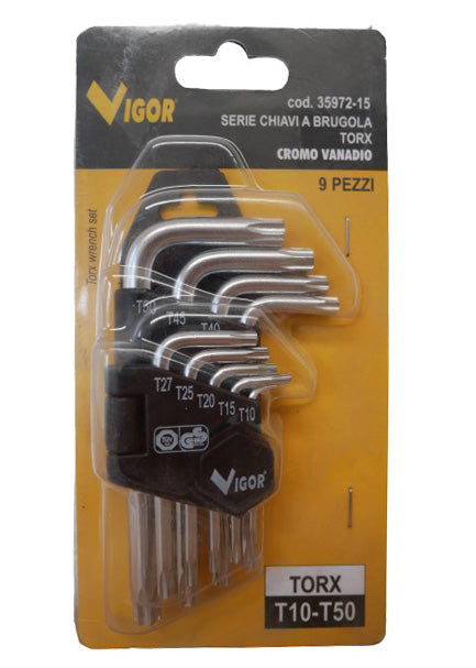 Set chiavi a brugola 9 pezzi Vigor 35972-15
