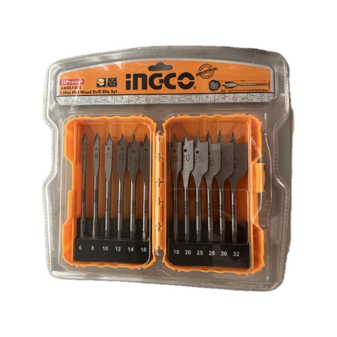 Set 12 punte per legno piatte INGCO AKDL1201
