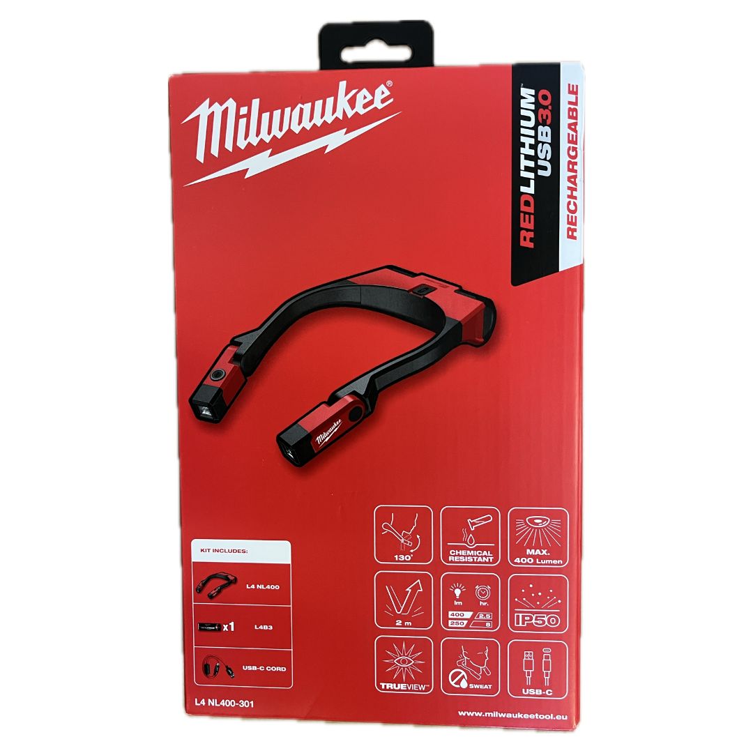 Lampada frontale USB Milwaukee L4 NL400-301