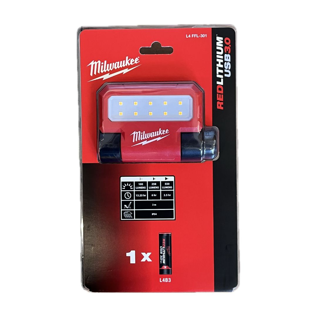 Torcia tascabile ricaricabile con USB Milwaukee L4 FFL-301