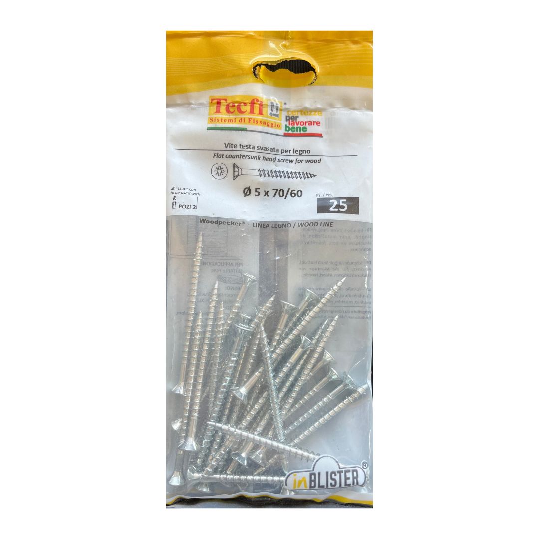 Vite testa piana svasata impronta a croce tipo Z per truciolare TK01 TECFI