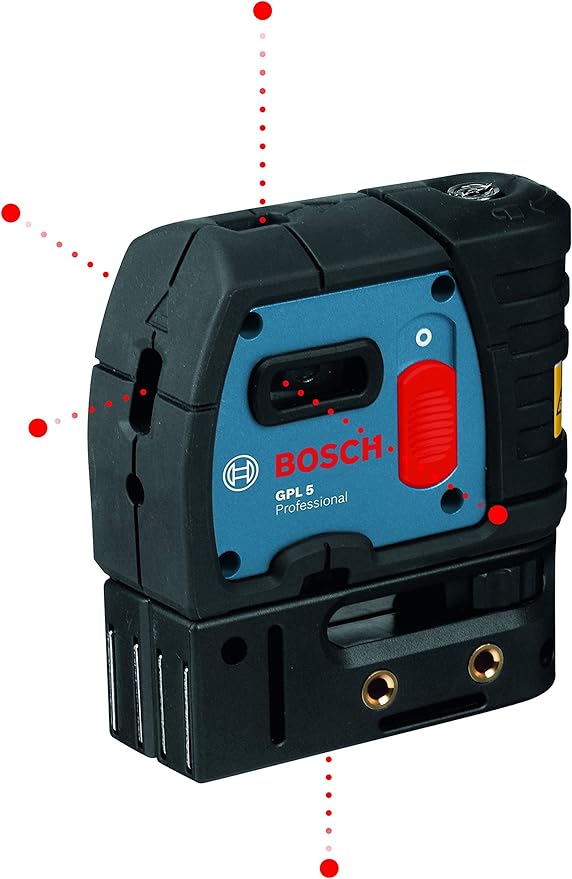 Bosch Professional Laser a 5 punti GPL 5 (laser rosso, raggio d'azione: 30 m, borsa protettiva)