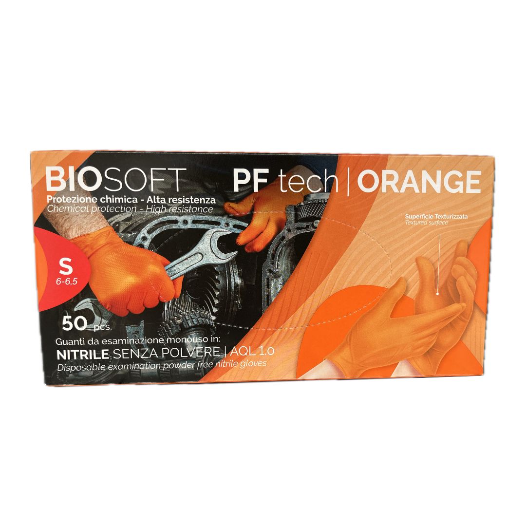 Guanto Nitrile Biosoft Arancio