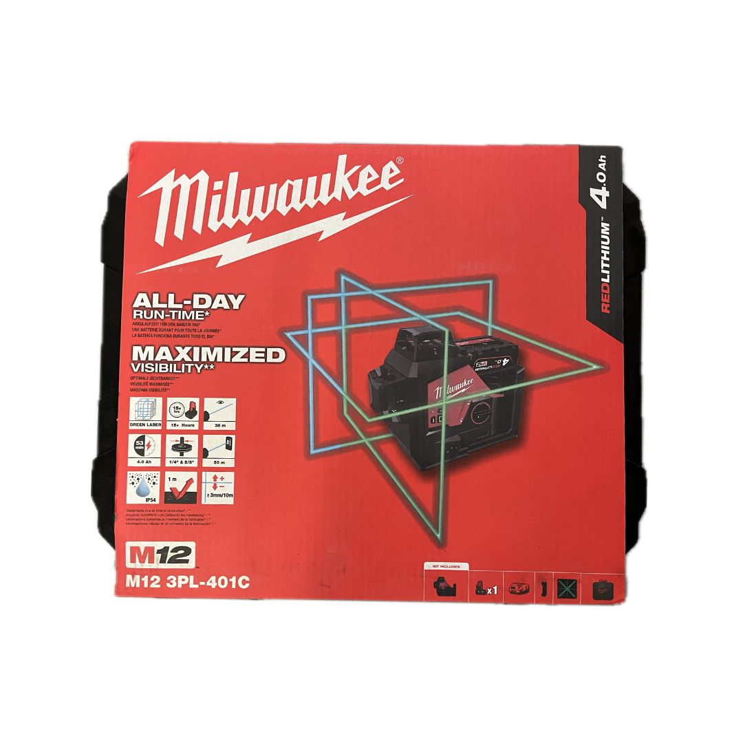 Livella laser verde M12 Milwaukee 3PL-401C