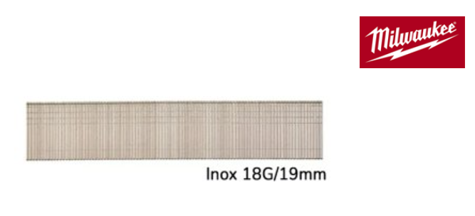 Groppini acciaio inox Milwaukee Brad Nails 1,05x1,25mm 18G/19mm/SC3 (10.000pz)
